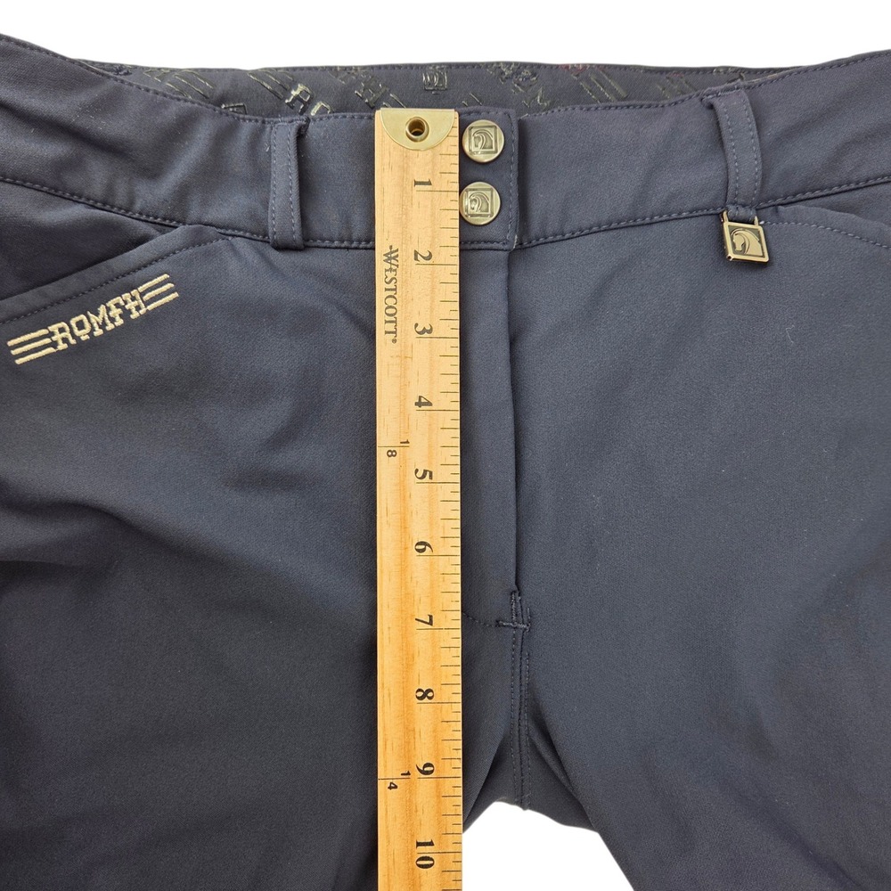Romfh Sarafina Knee Grip Breeches 32R Navy Blue Equestrian Activewear - Picture 8 of 10